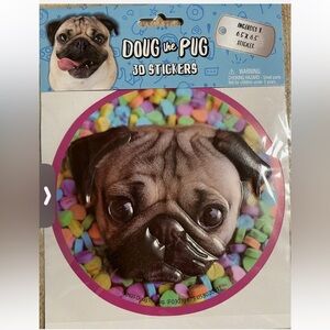 NWT Doug the Pug 3D sticker large